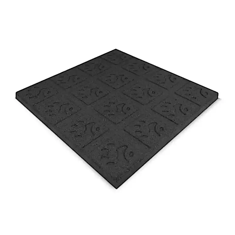50x50 kaucuk zemin kaplama siyah arka yuz capraz